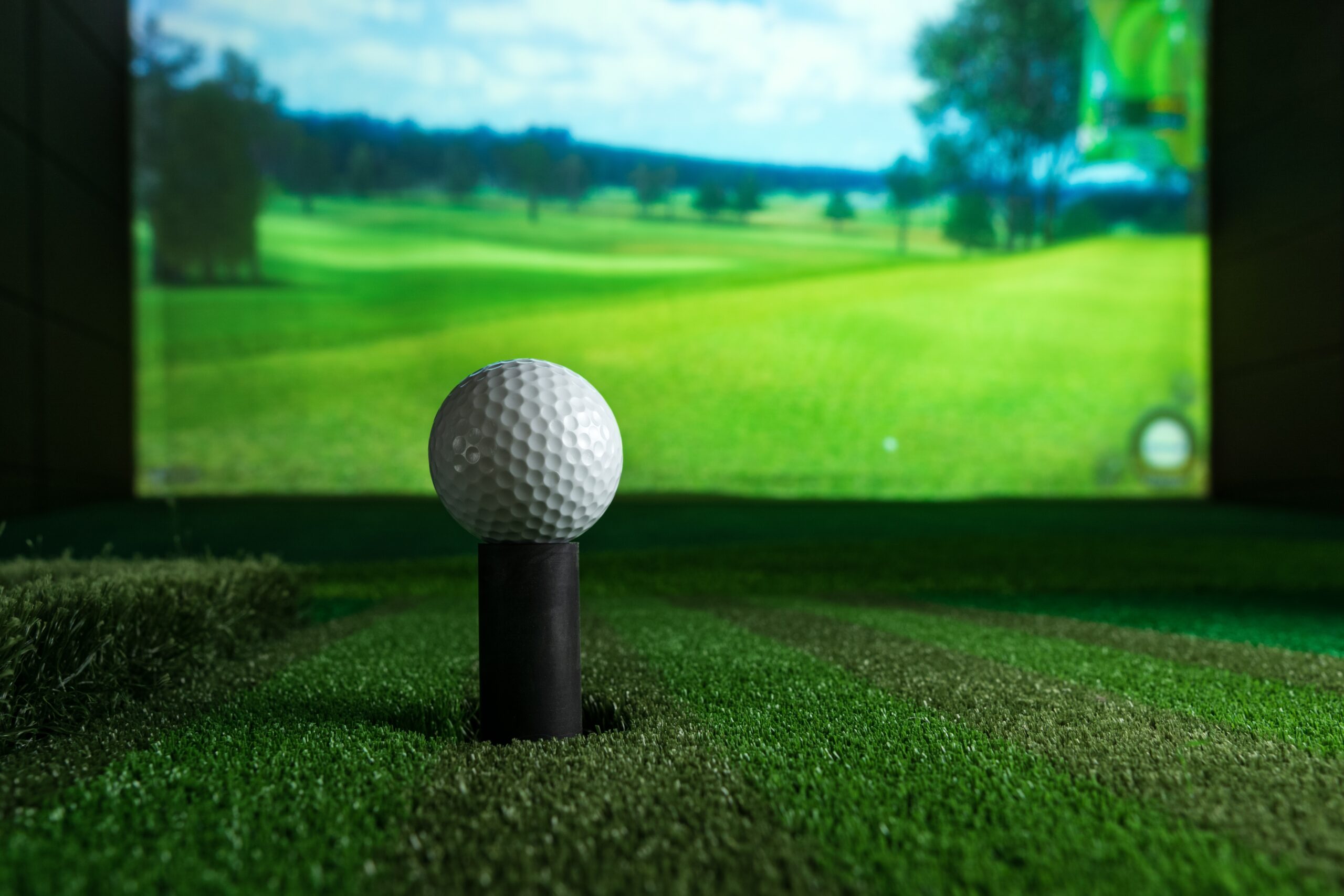 Golf,Ball,On,The,Background,Of,The,Screen.,Screen,Golf.